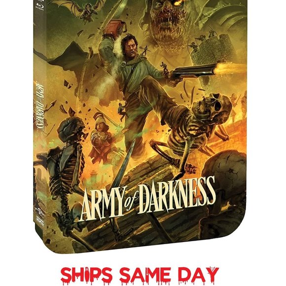 🧟 Army of Darkness Limited Edition Steelbook 4K Ultra HD + Blu-ray Horror NEW - Picture 1 of 3